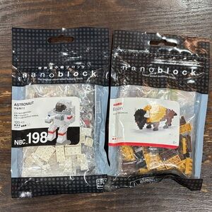 🌈Nanoblock Astronaut & Bison Mini Building Sets - White, Yellow, Brown, Black🌈